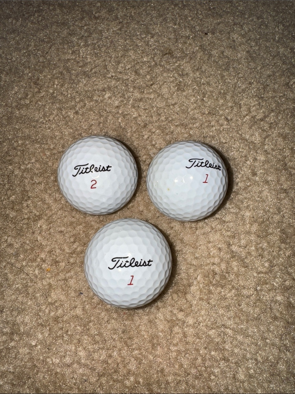 3 Titleist White Golf Balls with Black Logo